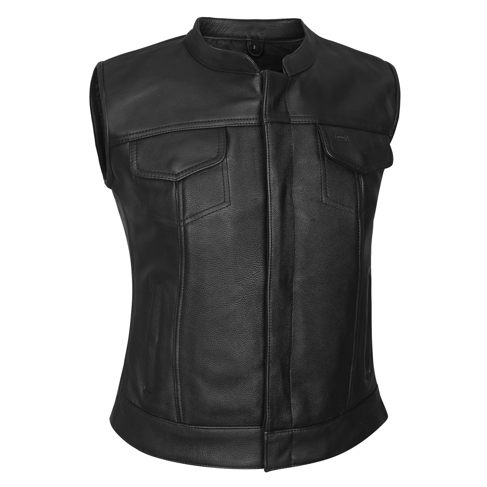 Ladies Leather Vest Motorcycle
